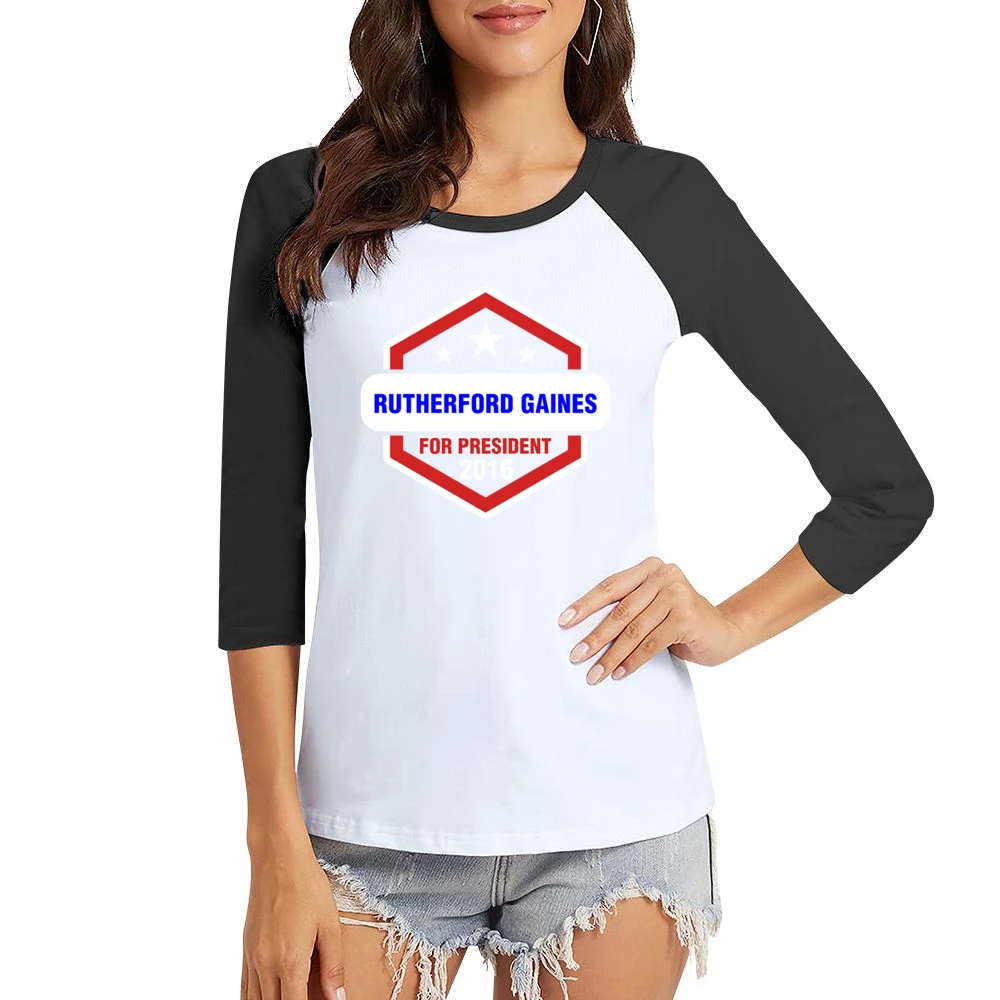 Rutherford Gaines For President 2016 Rectify TV Show Women Ladies 3-4 Sleeve T-Shirt