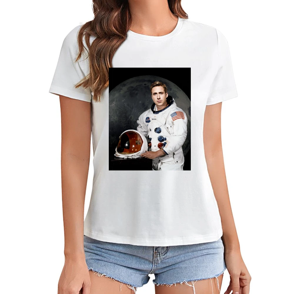 Ryan Gosling Neil Armstrong First Man On The Moon New Movie Asian Size Women Ladies T-shirt