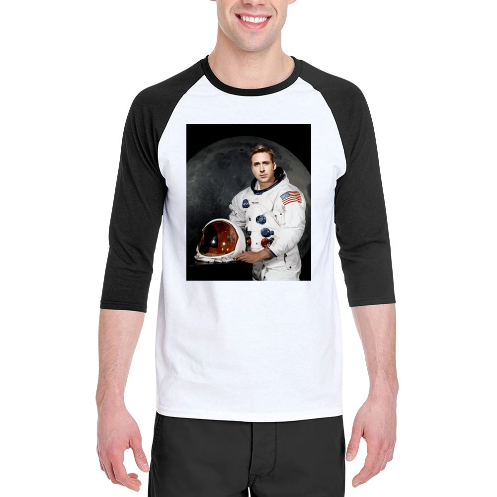 Ryan Gosling Neil Armstrong First Man On The Moon New Movie Men 3/4 Sleeve T-Shirt
