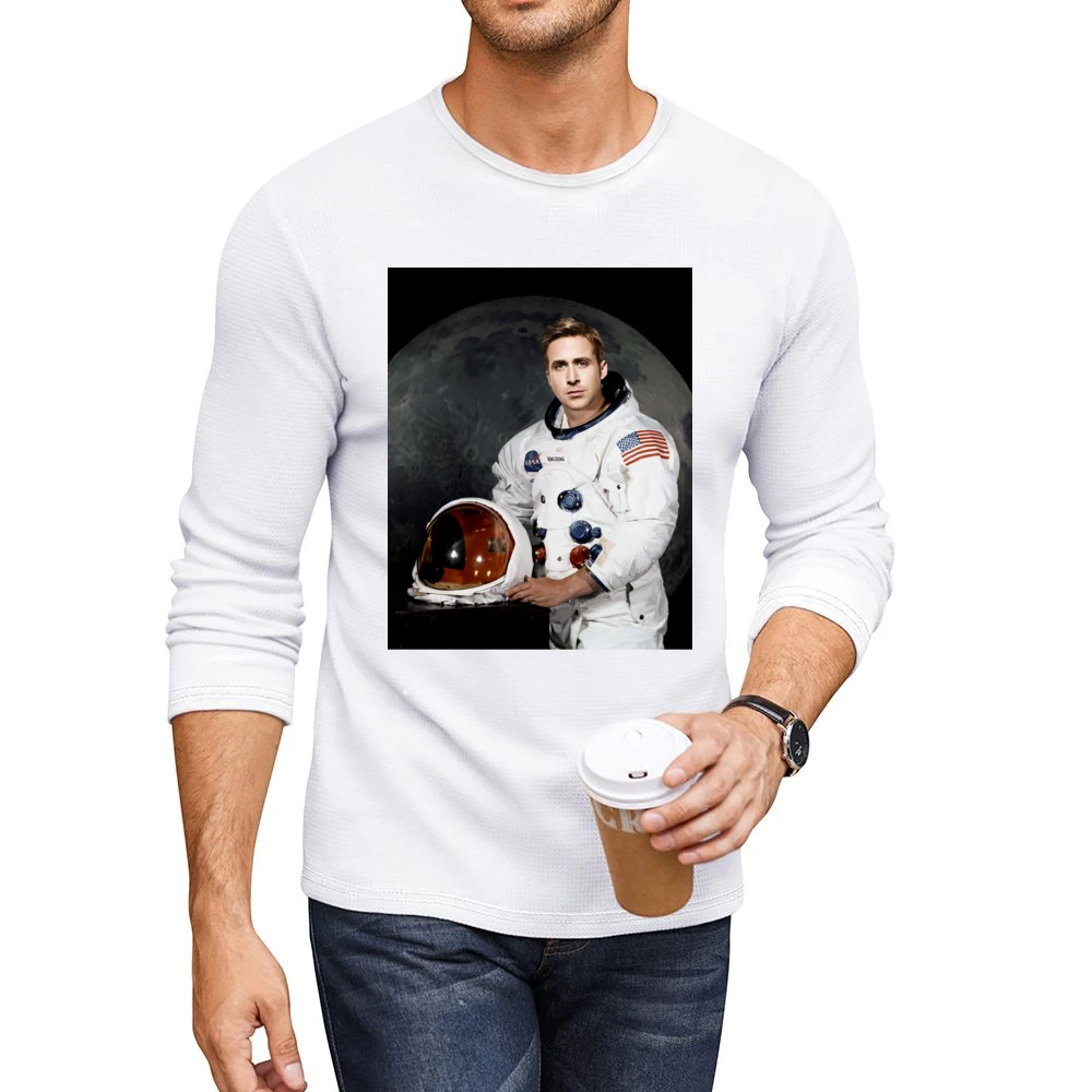 Ryan Gosling Neil Armstrong First Man On The Moon New Movie Men CrewNeck Long Sleeve T-Shirt