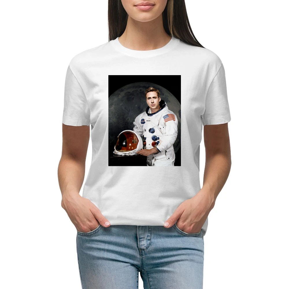 Ryan Gosling Neil Armstrong First Man On The Moon New Movie Premium Women Ladies T-shirt