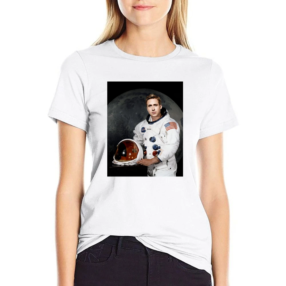 Ryan Gosling Neil Armstrong First Man On The Moon New Movie US Size Women Ladies T-shirt
