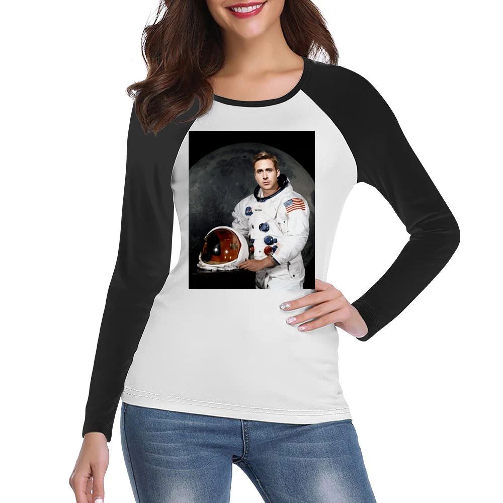 Ryan Gosling Neil Armstrong First Man On The Moon New Movie Women Ladies Long Sleeve T-Shirt