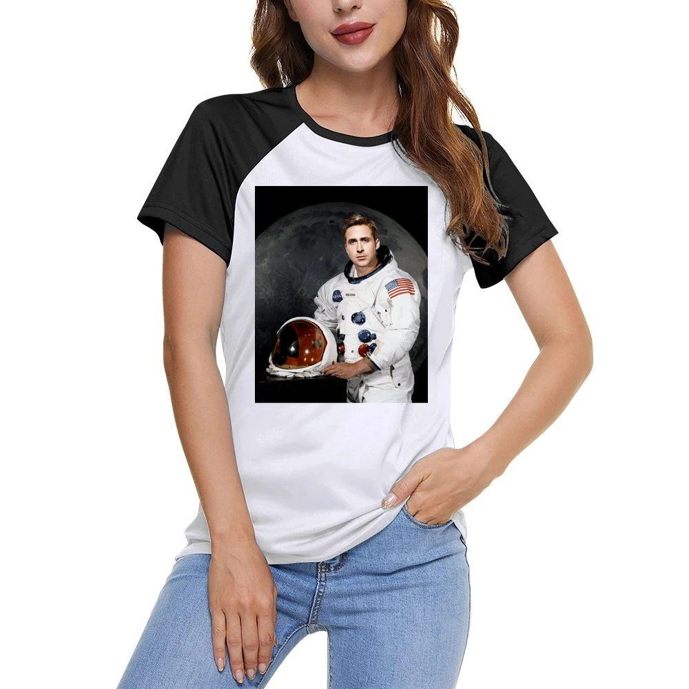 Ryan Gosling Neil Armstrong First Man On The Moon New Movie Women Ladies Short Sleeve T-Shirt