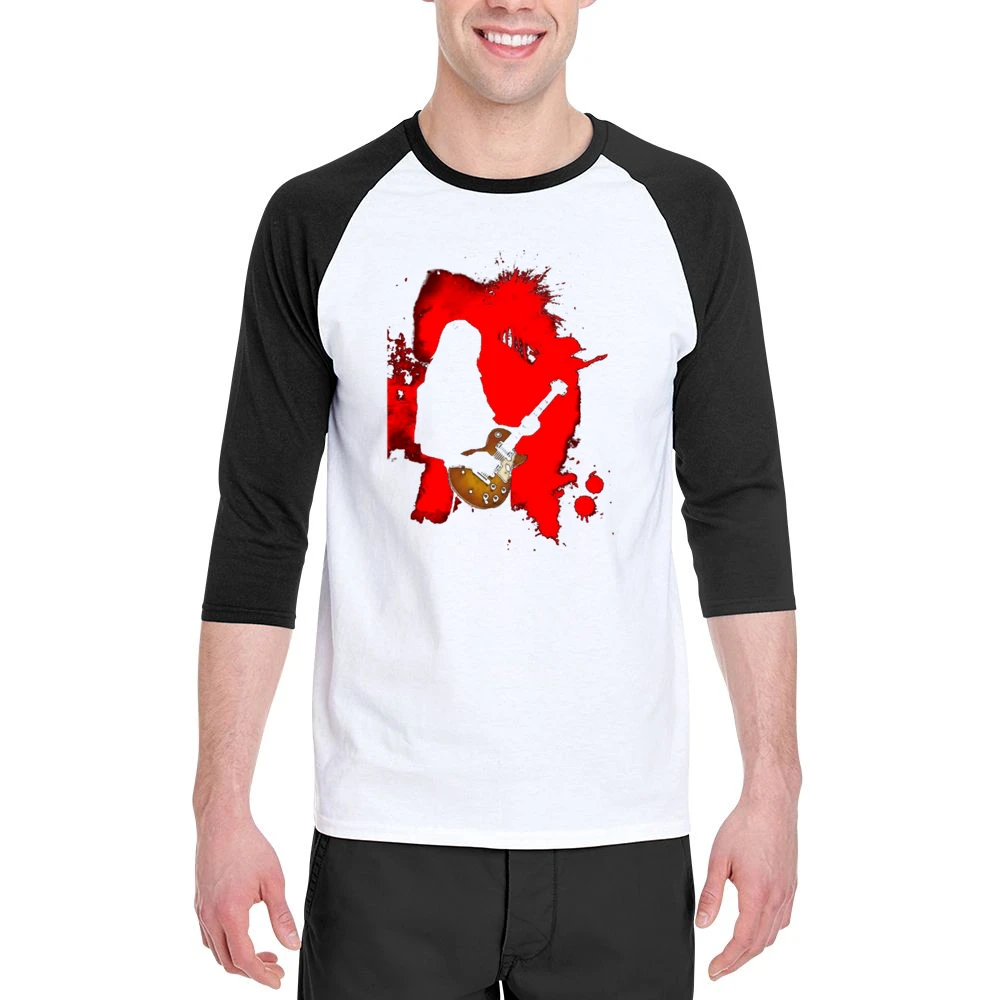 Ryusuke Minami Ray playing Lucile guitar red splashing silhouette beck Men 3/4 Sleeve T-Shirt