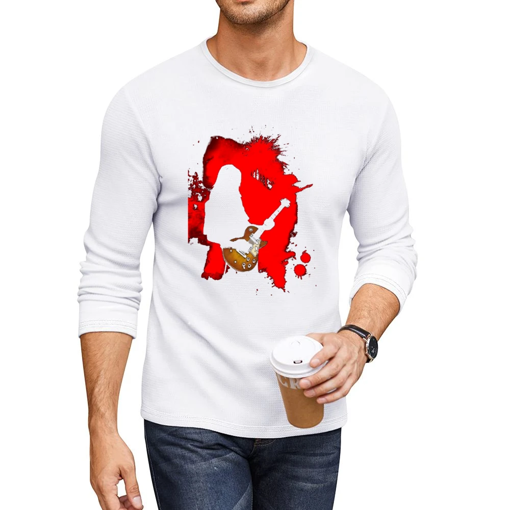 Ryusuke Minami Ray playing Lucile guitar red splashing silhouette beck Men CrewNeck Long Sleeve T-Shirt