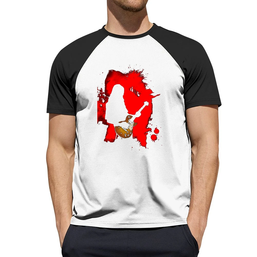 Ryusuke Minami Ray playing Lucile guitar red splashing silhouette beck Men Short Sleeve T-Shirt