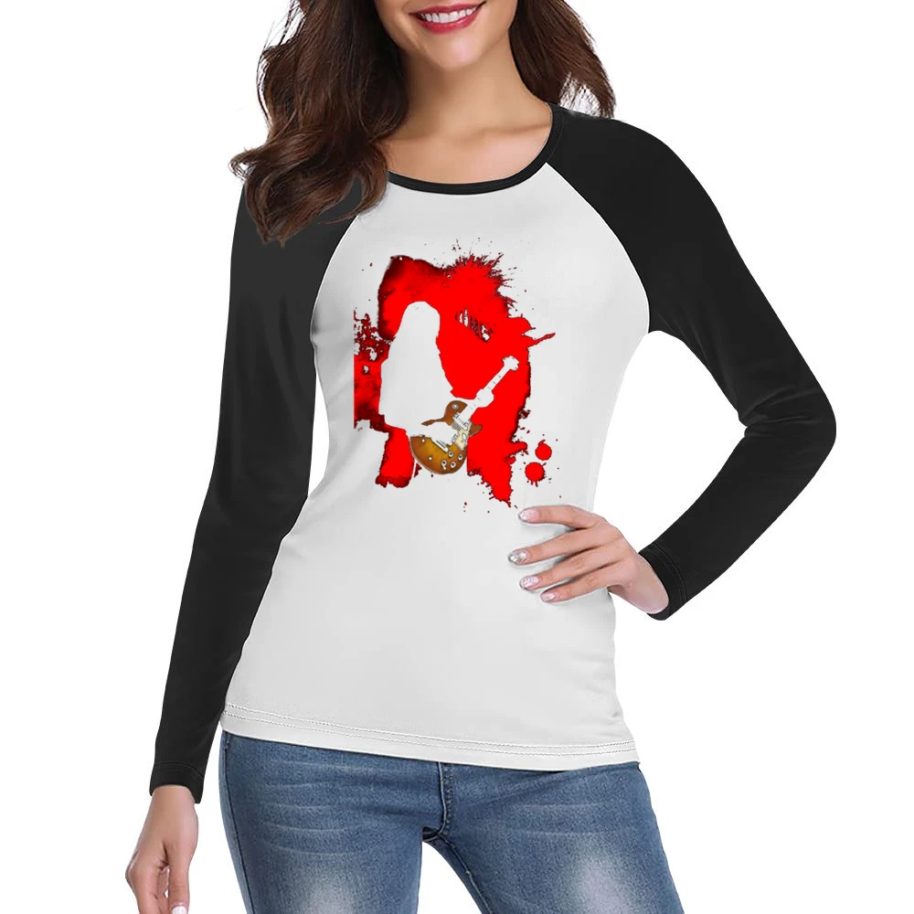 Ryusuke Minami Ray playing Lucile guitar red splashing silhouette beck Women Ladies Long Sleeve T-Shirt