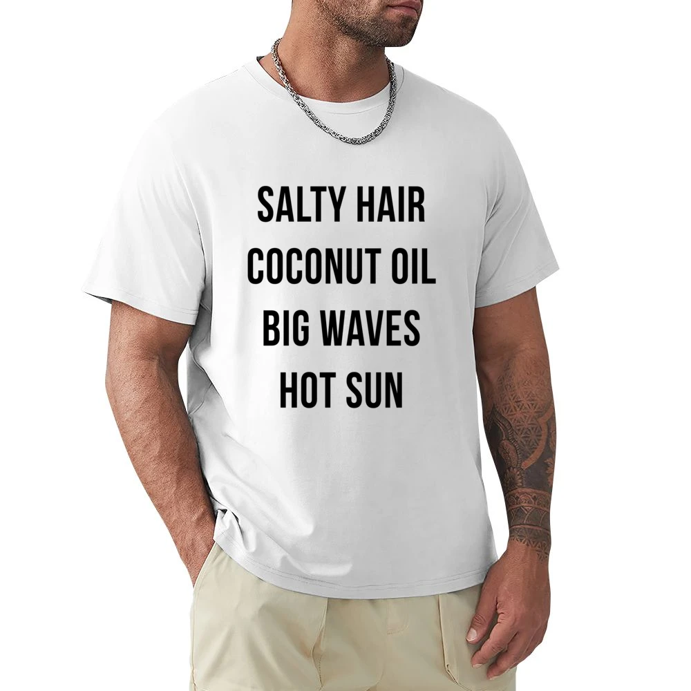 Salty Hair Coconut Oil Big Waves Hot Sun Fun Summer Lovin Graphic T Sh Premium Men T-shirt