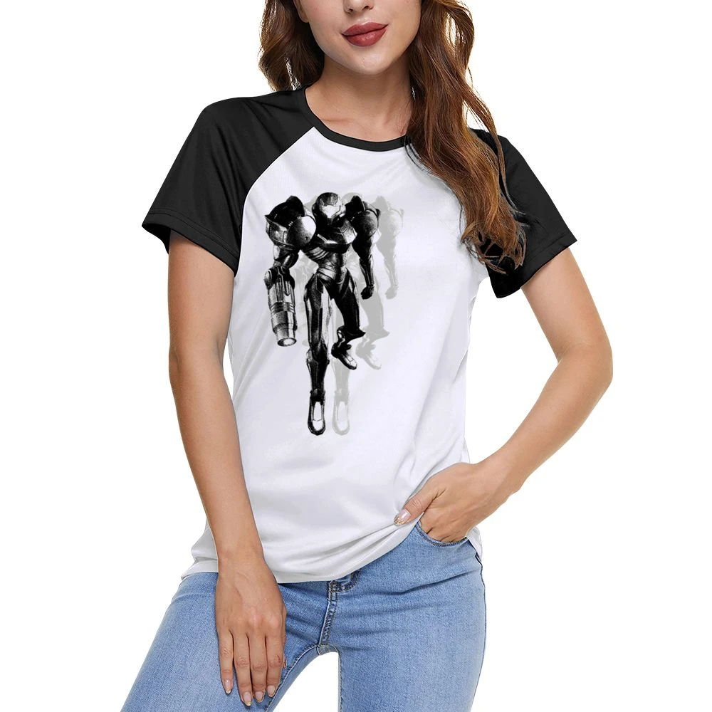 Samus Aran Metroid Armor Video Game Women Ladies Short Sleeve T-Shirt