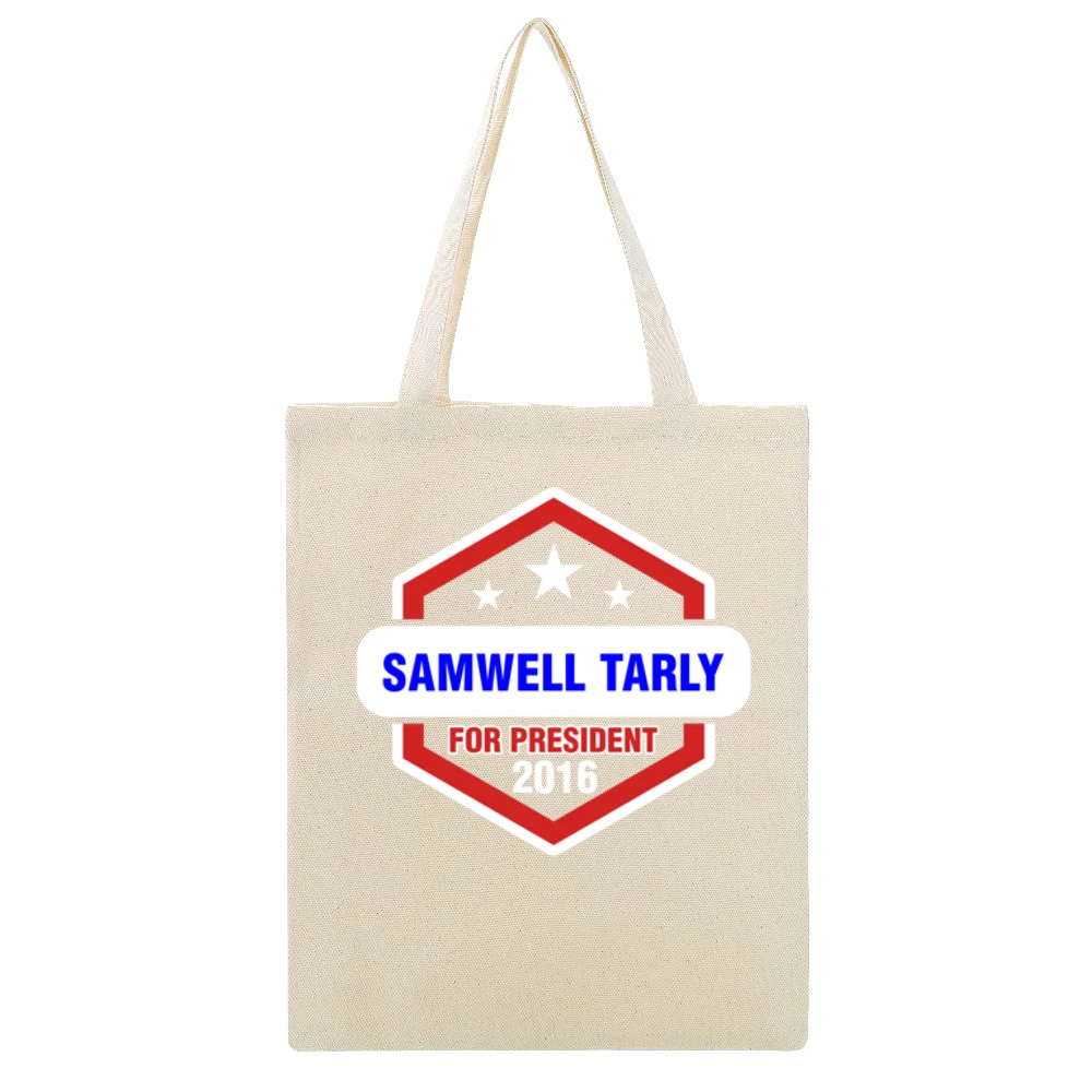 Samwell Tarly For President 2016 Game of Thrones TV Show Beige Canvas Tote Shopping Bag