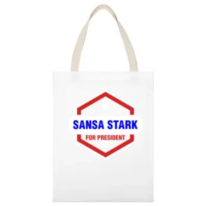 Sansa Stark For President 2016 Game of Thrones TV Show White Canvas Tote Shopping Bag