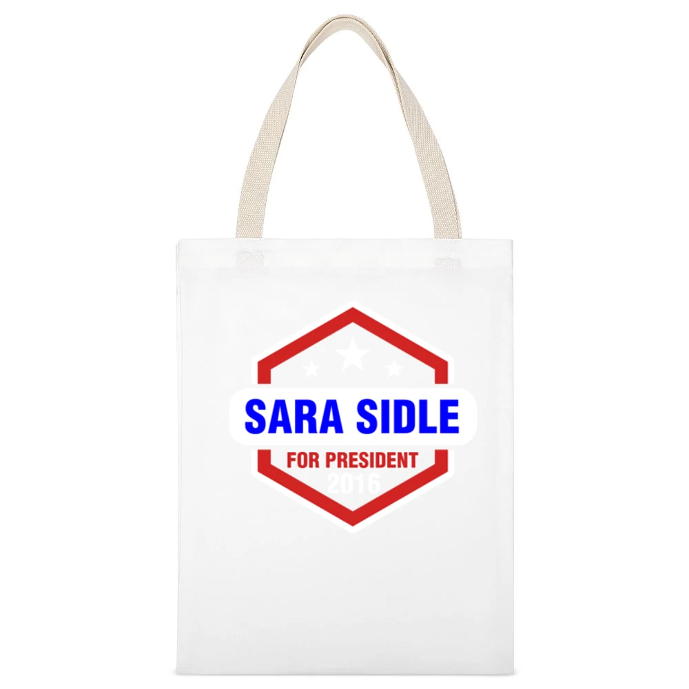 Sara Sidle For President 2016 CSI TV Show White Canvas Tote Shopping Bag