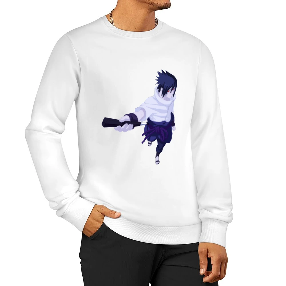 Sasuke from Uchiha clan sharingan eyes naruto anime manga Men Pullover Sweatshirt