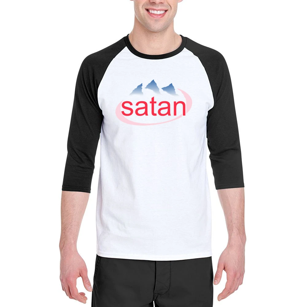 Satan Funny Water Parody Men 3/4 Sleeve T-Shirt