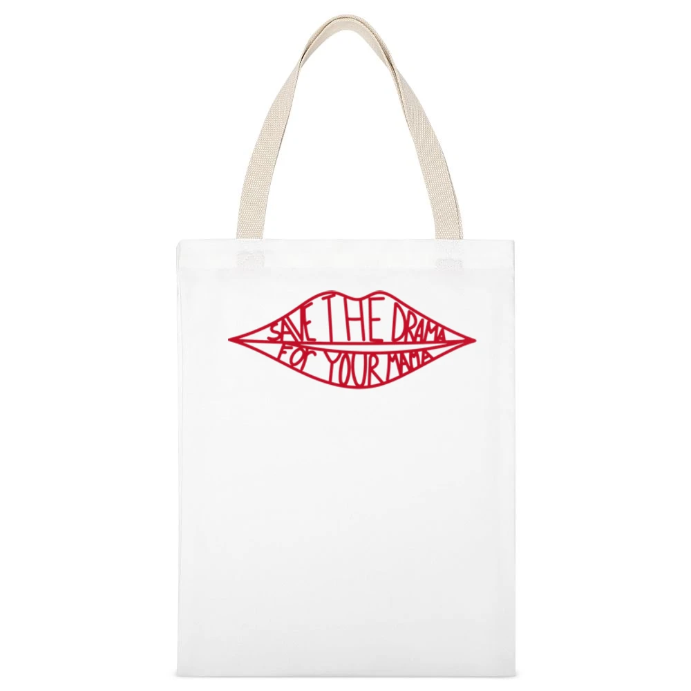 Save The Drama For Your Mama Rachel Green Friends Tv Show Funny Ladies White Canvas Tote Shopping Bag
