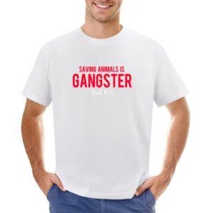 Saving Animals Is Gangster Popular Celebrity Miley Cyrus Graphic TShir Asian Size Men T-Shirt
