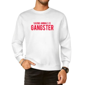 Saving Animals Is Gangster Popular Celebrity Miley Cyrus Graphic TShir European Size Pullover Sweater