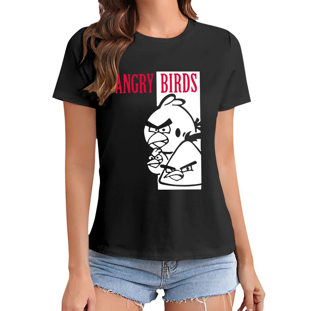 Scarface angry bird parody funny Asian Size Women Ladies T-shirt