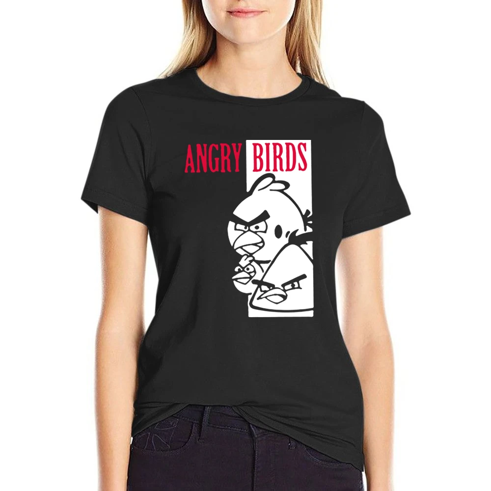 Scarface angry bird parody funny US Size Women Ladies T-shirt