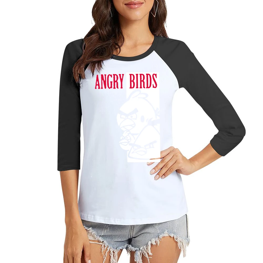 Scarface angry bird parody funny Women Ladies 3-4 Sleeve T-Shirt