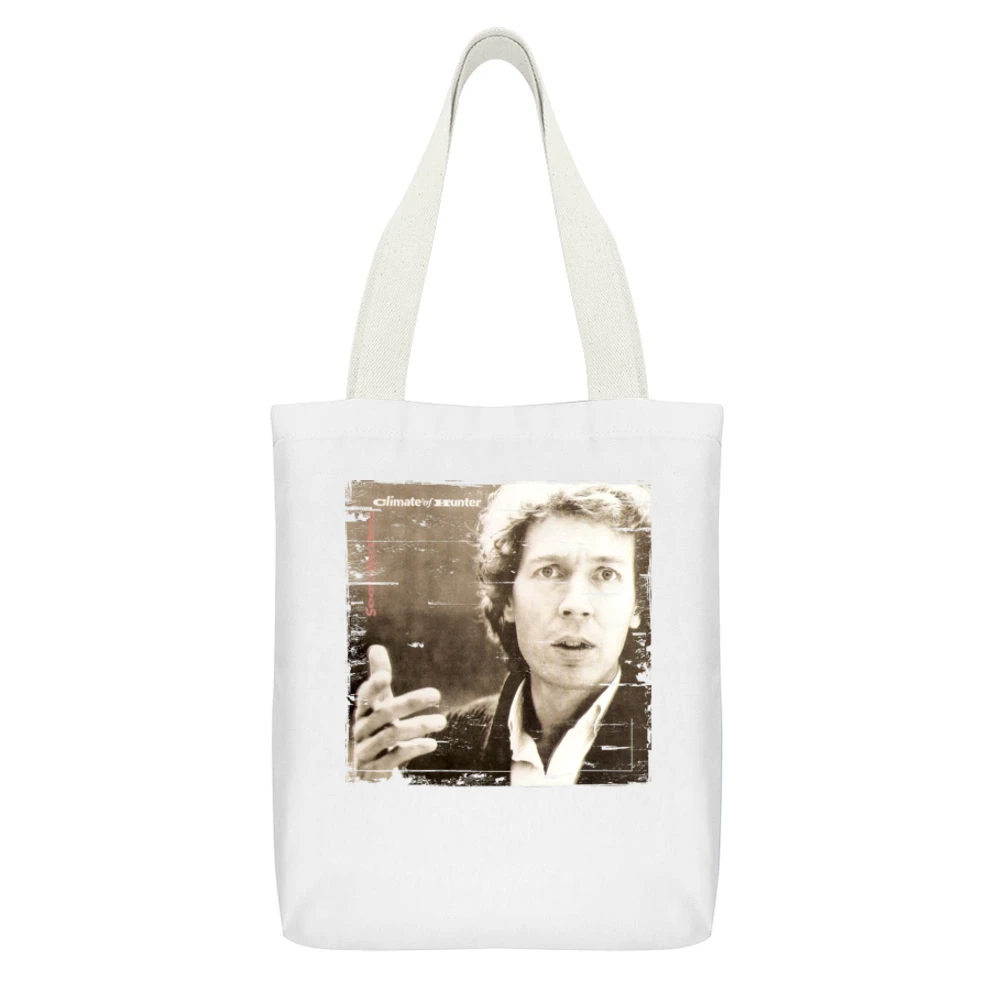 Scott Walker Climate Of The Hunter Album Cover Distressed Image T Shir White Canvas Tote Shopping Bag With Interior Pocket
