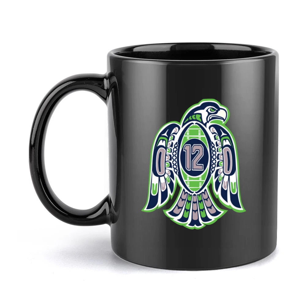 Seattle Football 12th Man Black Mug