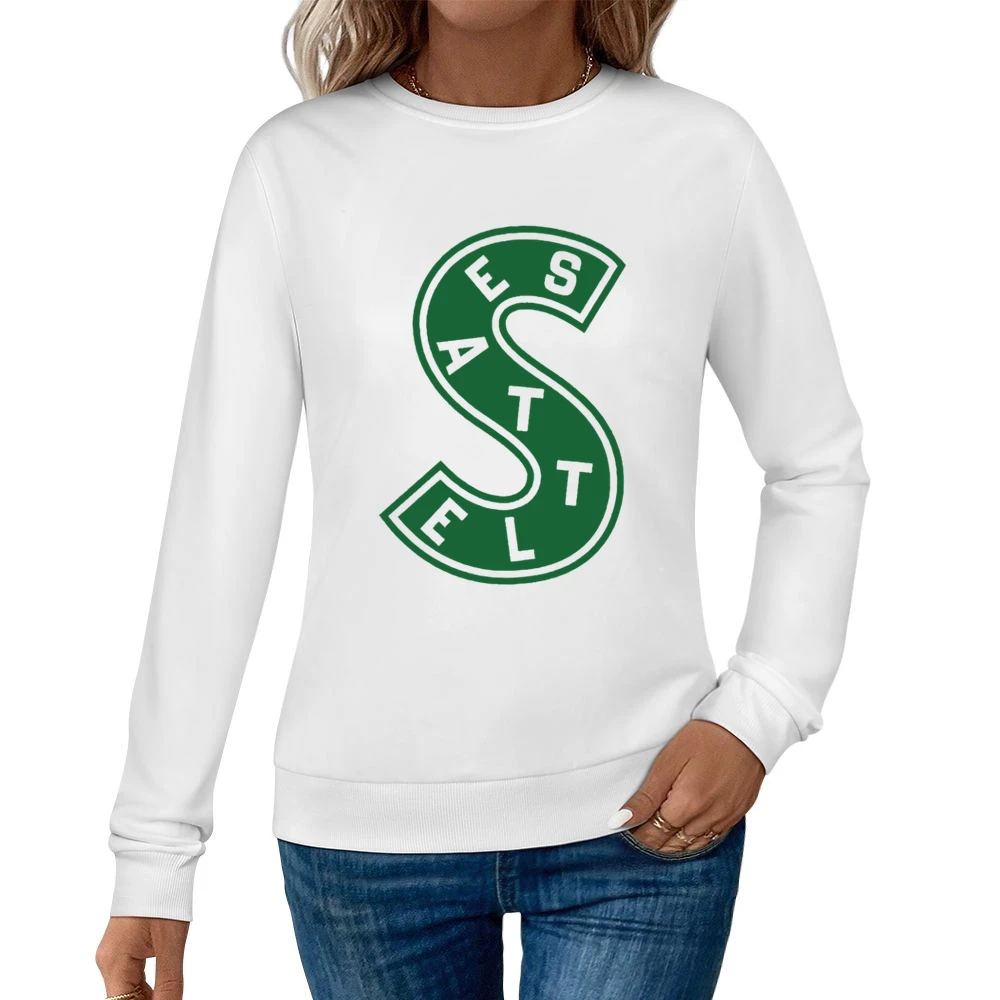Seattle Hockey Team Retro Metropolitans Sports Logo Fan Women Pullover Sweatshirt