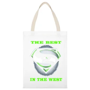 Seattle Seahawks The Best In The West Tshirt White Canvas Tote Shopping Bag