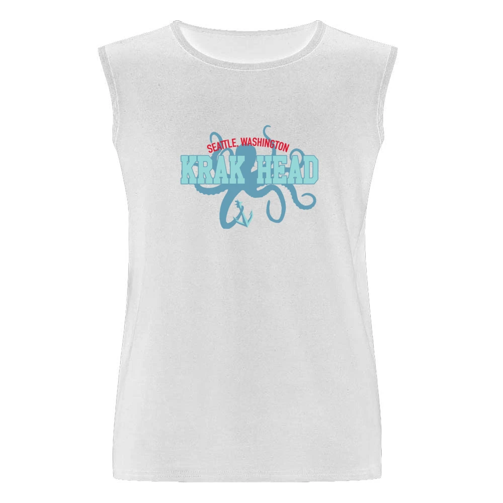 Seattle Washington Krak Head Hockey Fan Men Sleeveless T-Shirt