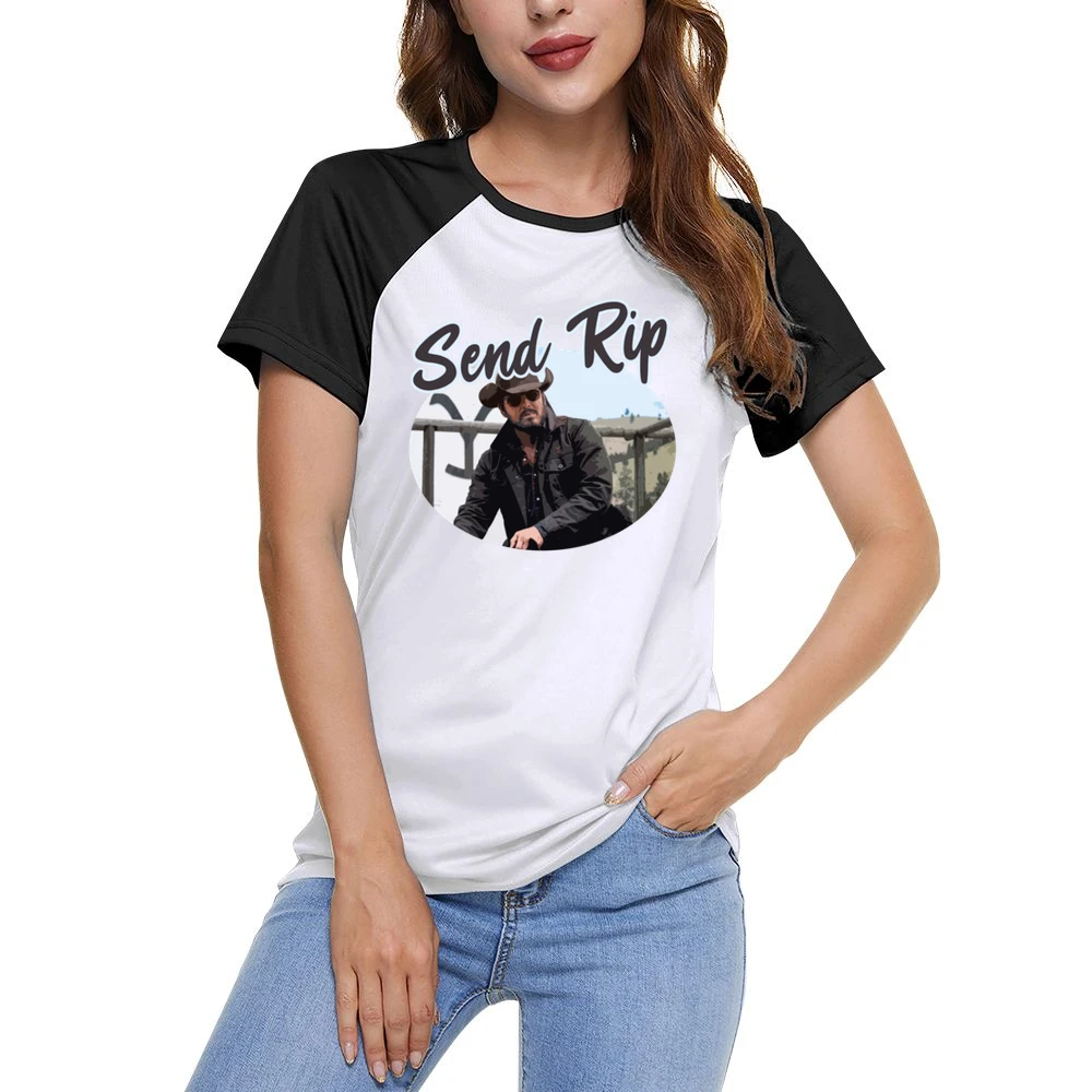 Send Rip Wheeler Yellowstone Show Women Ladies Short Sleeve T-Shirt