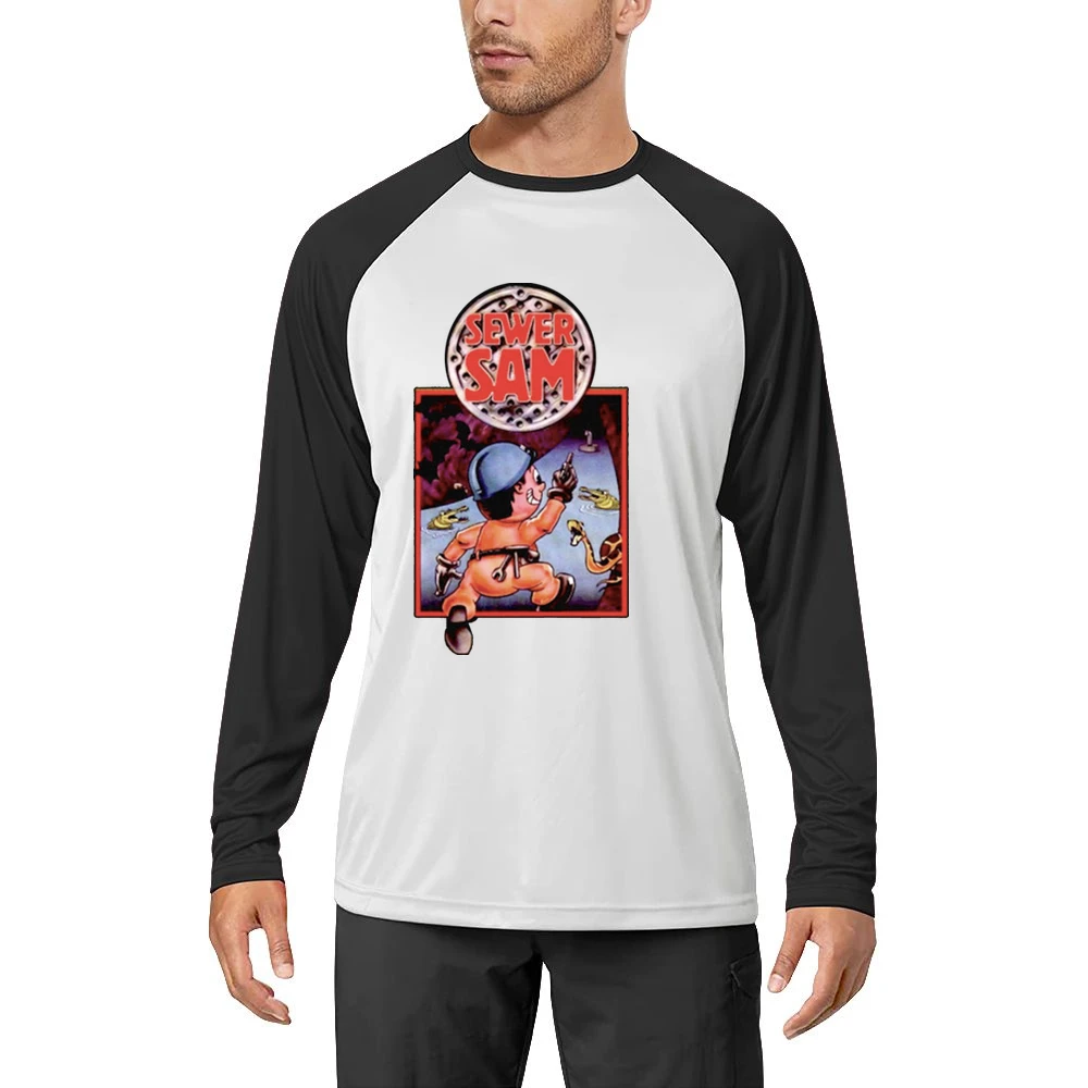 Sewer Sam Video Game Retro 80s Men Long Sleeve T-Shirt