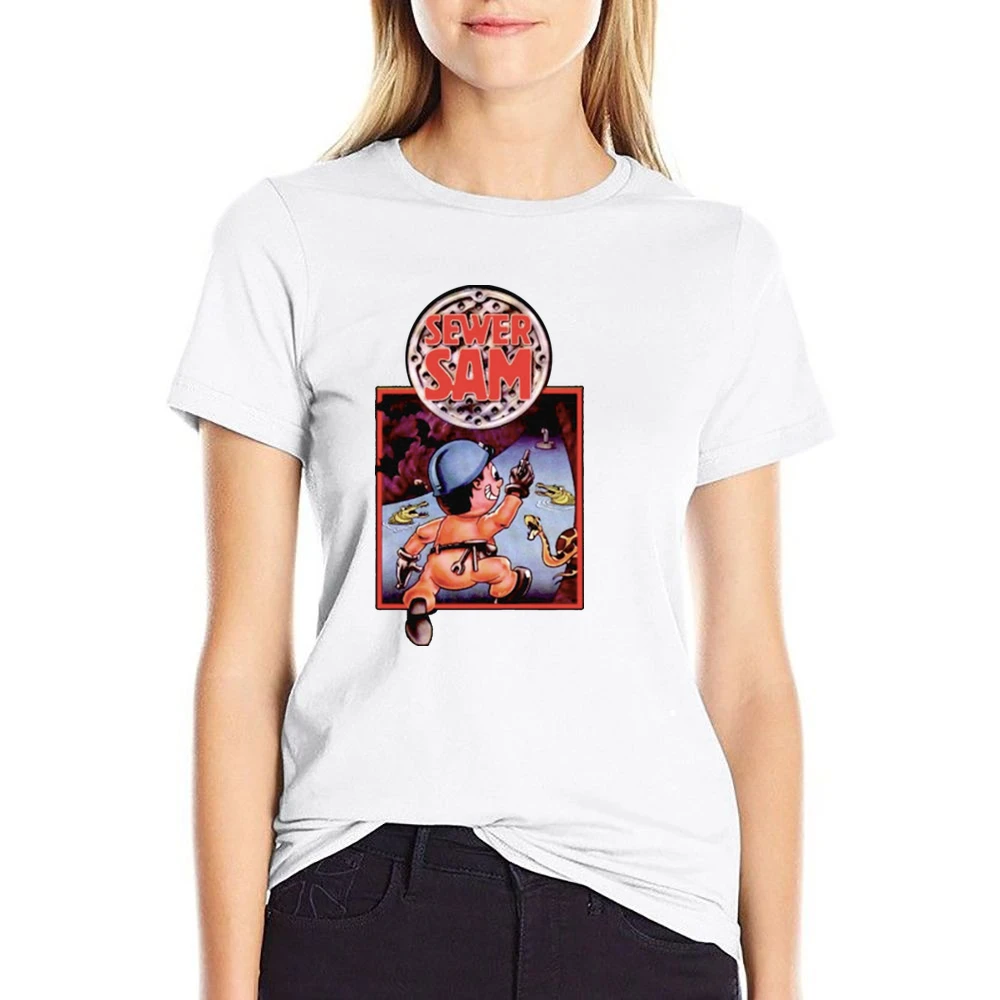 Sewer Sam Video Game Retro 80s US Size Women Ladies T-shirt