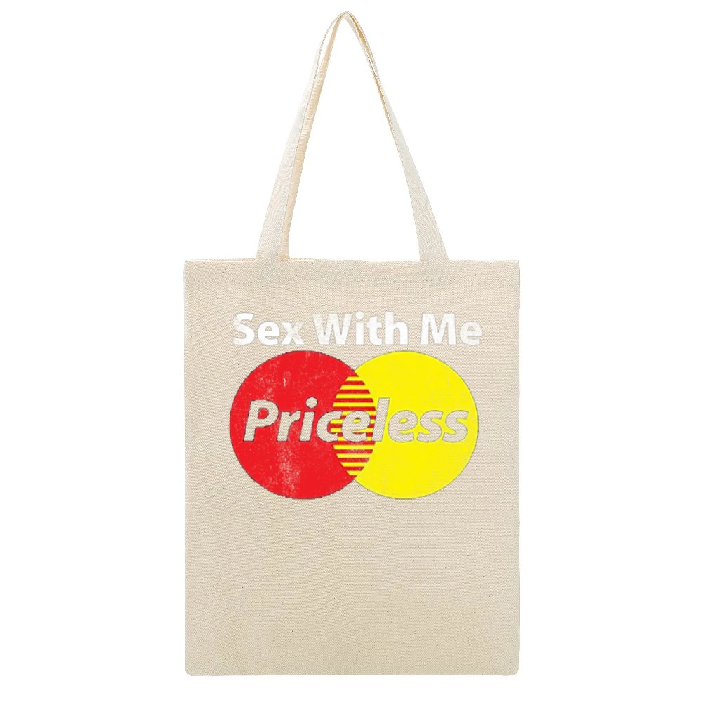 Sex With Me Priceless Funny Mastercard Parody Cool Nathan Sykes Graphi Beige Canvas Tote Shopping Bag