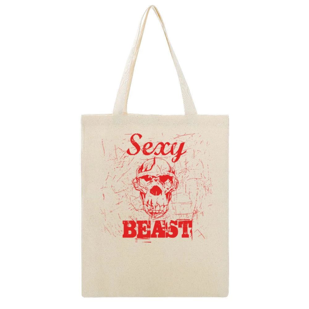 Sexy Beast Funny Joke Beige Canvas Tote Shopping Bag