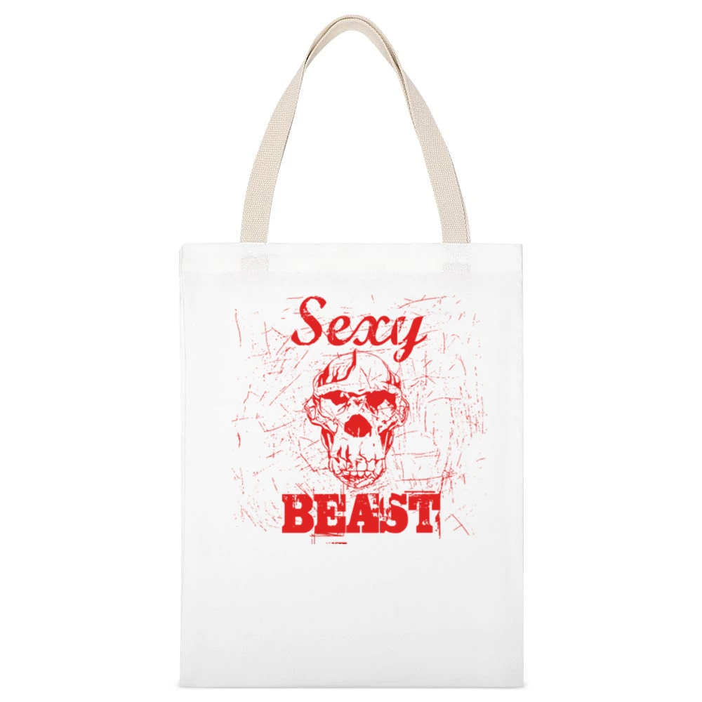Sexy Beast Funny Joke White Canvas Tote Shopping Bag