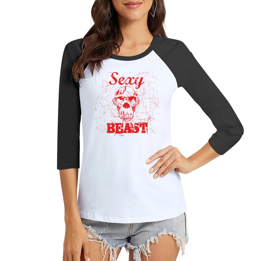 Sexy Beast Funny Joke Women Ladies 3-4 Sleeve T-Shirt