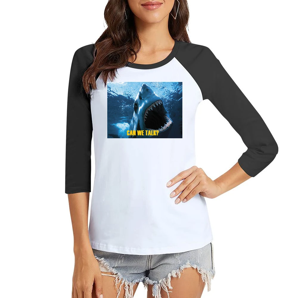 Shark Week Tv Women Ladies 3-4 Sleeve T-Shirt