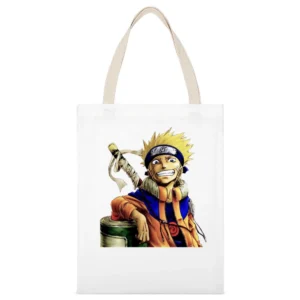 Shinobi of the leaf Uzumaki Naruto from konoha White Canvas Tote Shopping Bag