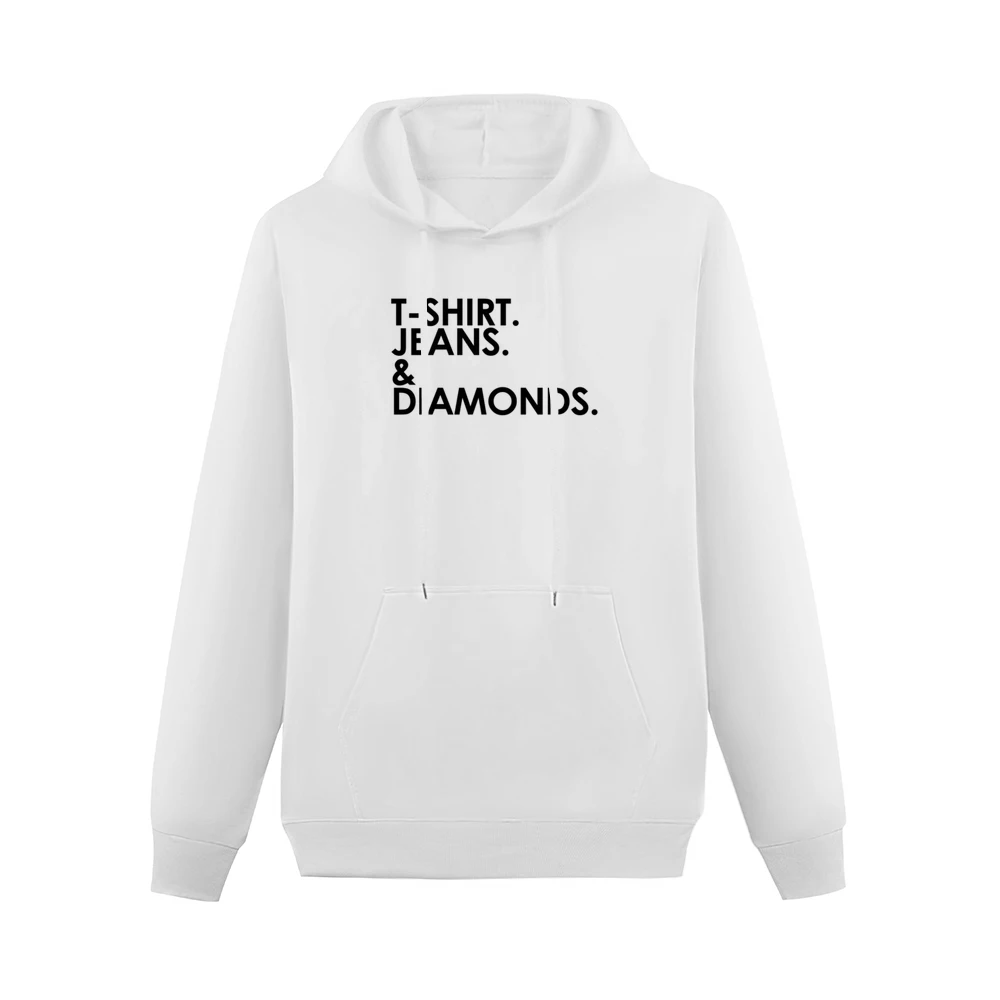 Shirt Jeans And Diamonds Fun Graphic Men Hoodie With Pocket