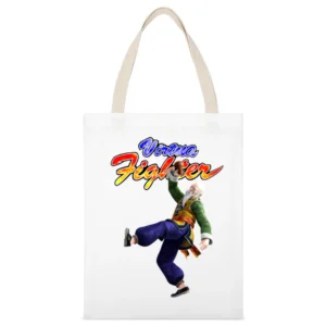 Shun Di Virtua Fighter Arcade Fighting Retro Video Game Character Fan White Canvas Tote Shopping Bag