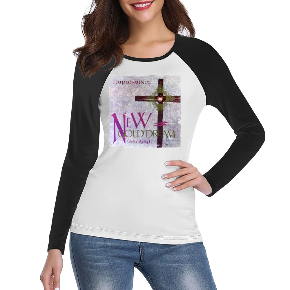 Simple Minds New Gold Dream Album Cover Distressed Image Women Ladies Long Sleeve T-Shirt