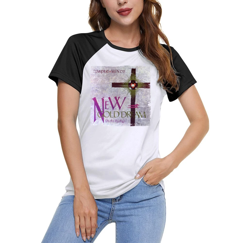 Simple Minds New Gold Dream Album Cover Distressed Image Women Ladies Short Sleeve T-Shirt