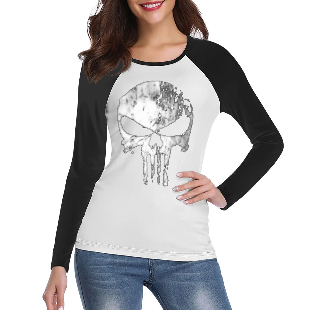 Skatter skull the punisher Women Ladies Long Sleeve T-Shirt