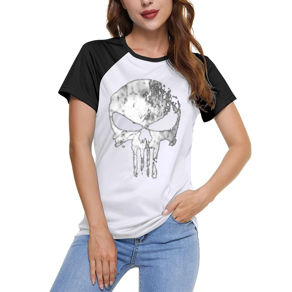 Skatter skull the punisher Women Ladies Short Sleeve T-Shirt