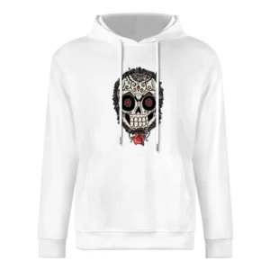 Skeleton Dia De Los Muertos Hearts Roses Design Graphic Tee Shirt European Size Men Hoodie