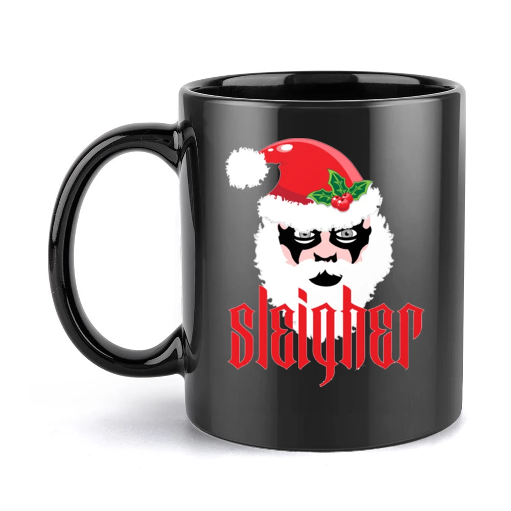 Sleigher Funny Christmas Heavy Metal Parody Holiday Music Fan Black Mug