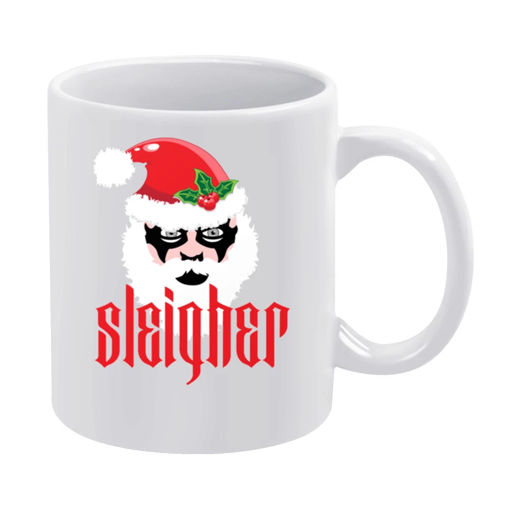 Sleigher Funny Christmas Heavy Metal Parody Holiday Music Fan White Mug
