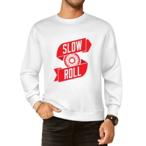 Slow Roll Car Tire Rim Fun Graphic European Size Pullover Sweater