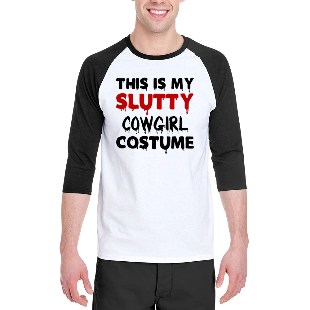 Slutty Cowgirl Tshirt Men 3/4 Sleeve T-Shirt